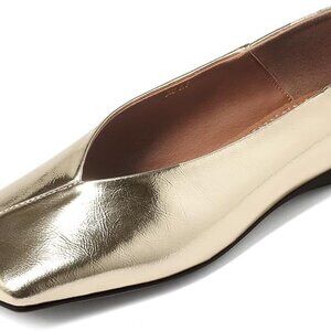 Women's Patent Leather Square Toe Ballet Flats Comfortable Dress Shoes Size 9